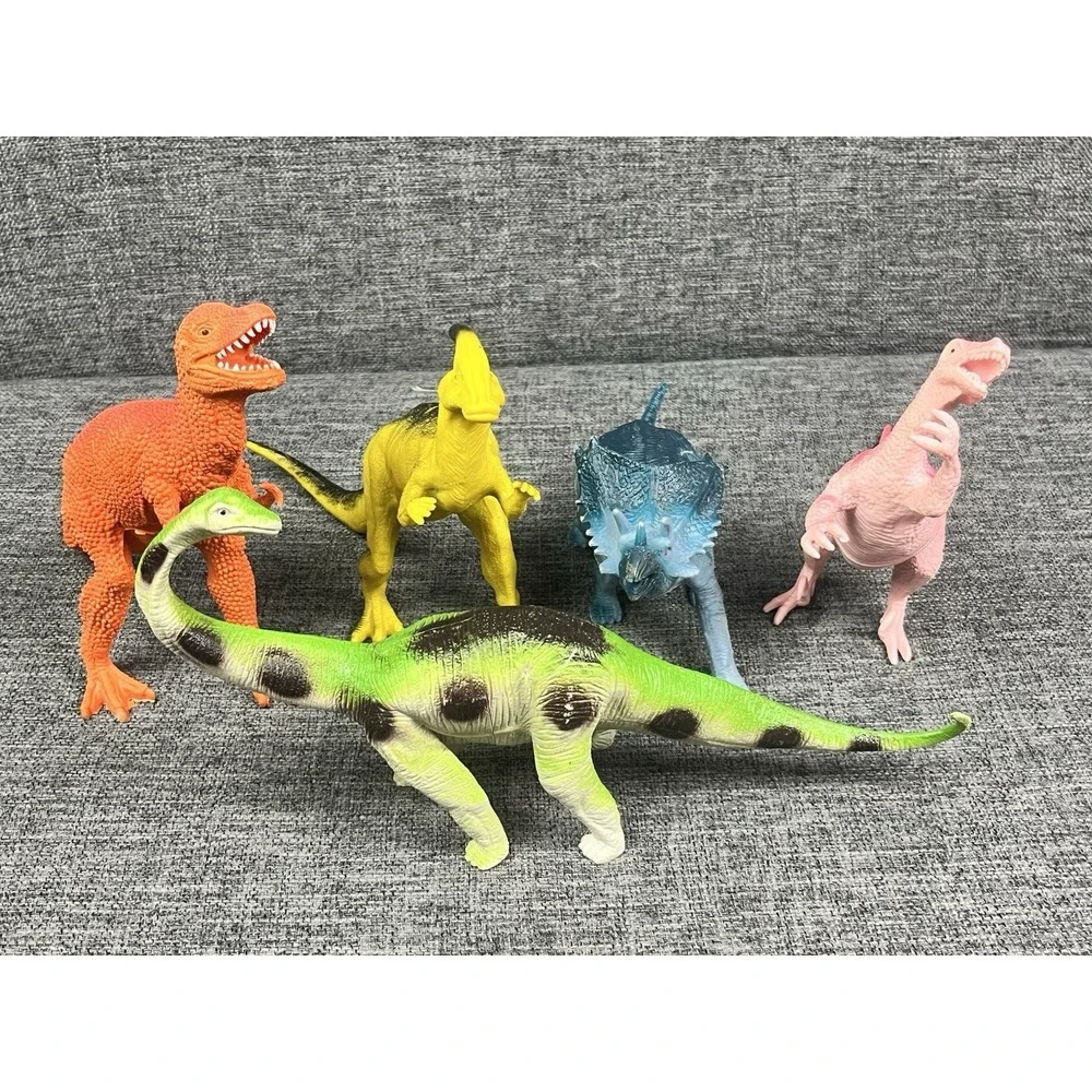 Dinosaur Figures Prehistoric Dinosaur Model Toy Lot Of 5 T Rex Brontosaurus VTG